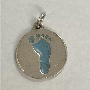 James Avery Sterling  Boy Footprint Charm Blue